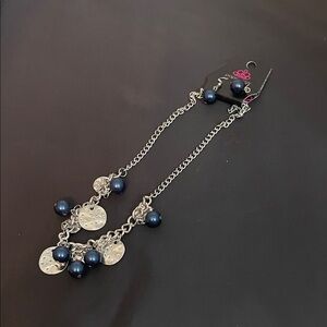 Paparazzi Silver Necklace with Navy Beads
